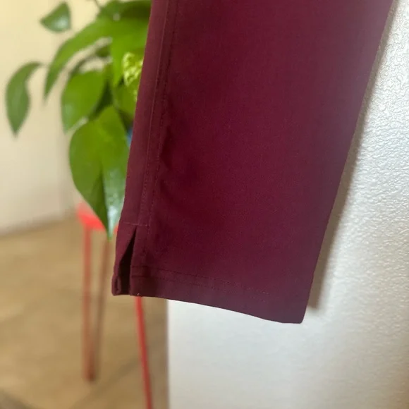 Figs Women’s Burgundy High Waisted Scrub Pants - Picture 8 of 11